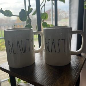 Rae Dunn beauty & beast coffee mugs